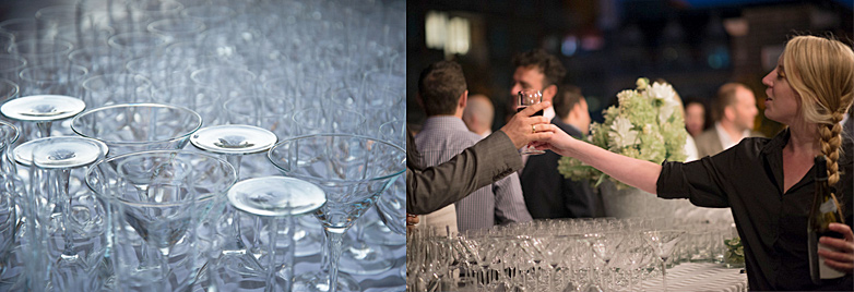 A group of people holding wine glasses and toasting.